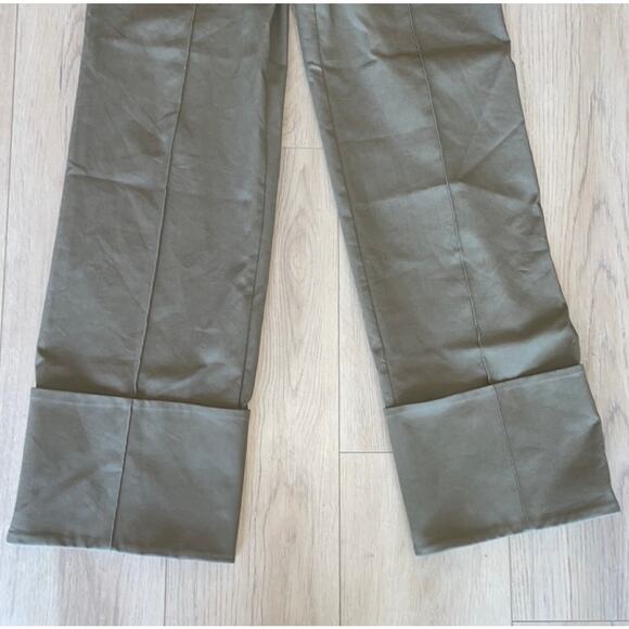 Diane Von Furstenberg Ribbon-Stripe Wide-Leg Fold-Over Pants - Picture 13 of 16